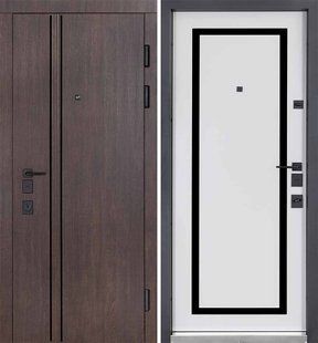 Двері вхідні в квартиру Булат Expert (850х2050 мм, 950х2050 мм), 570/568, Дуб дорато темний/Олово супермат 0085 фото
