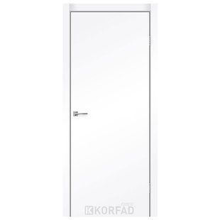Межкомнатные двери Korfad CORNER (600х2000 мм), CO-001-02, Белый Мат Кристалл CO-001-02 фото